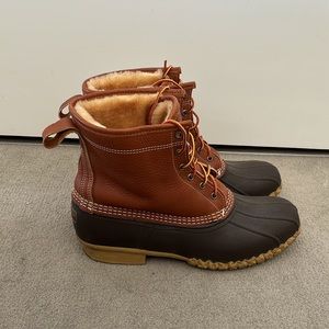 LL Bean Mens Bean Boots Shearling Lined Size 12